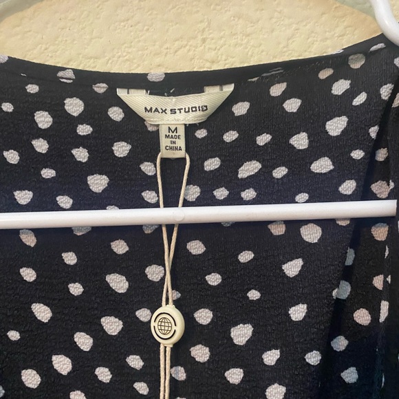 Max Studio Patterned Ruffle Wrap Midi Dress New with tags size M - Picture 8 of 16